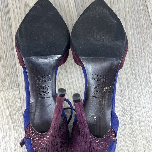 Stuart Weitzman Pumps Heels Pointed Toe Suede Ankle Strap - Picture 11 of 12